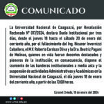 Comunicado por Duelo Institucional