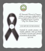 La Universidad Nacional de Caaguazú expresa sentidas condolencias al Prof. Dr. Roberto Cáceres – Decano de la Facultad de Ciencias Económicas y Familia, por el fallecimiento de su Padre Don Julio Arturo Cáceres Molinas